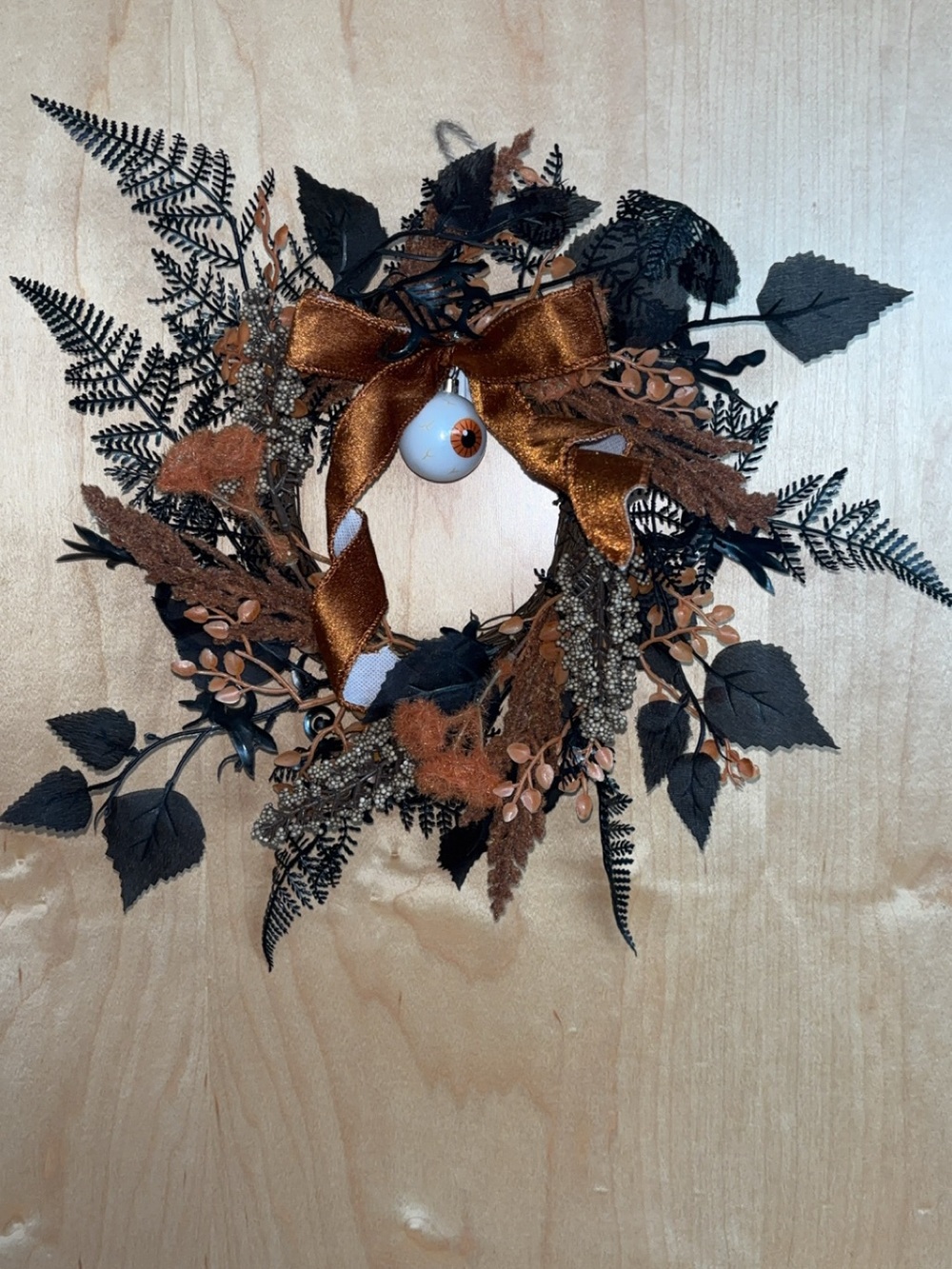 Halloween Black & Rust Eyeball Wreath - HOMEMADE BY ME
